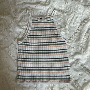 H&M cropped ribbed striped tank! Size Small!